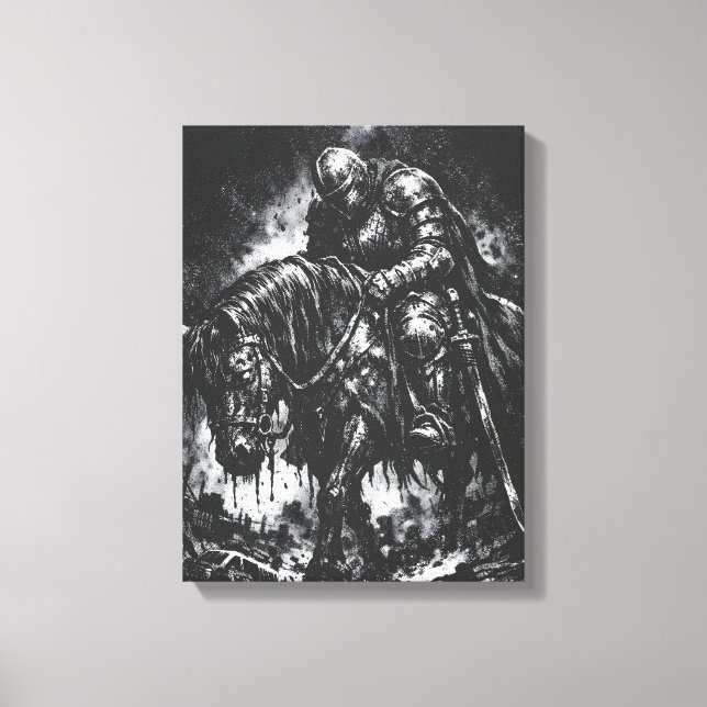 The Fallen Knight av BurnsInHell Canvastryck (Framsida)