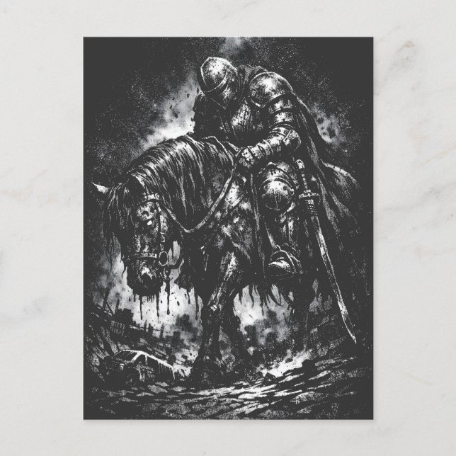 The Fallen Knight av BurnsInHell Vykort (Framsida)