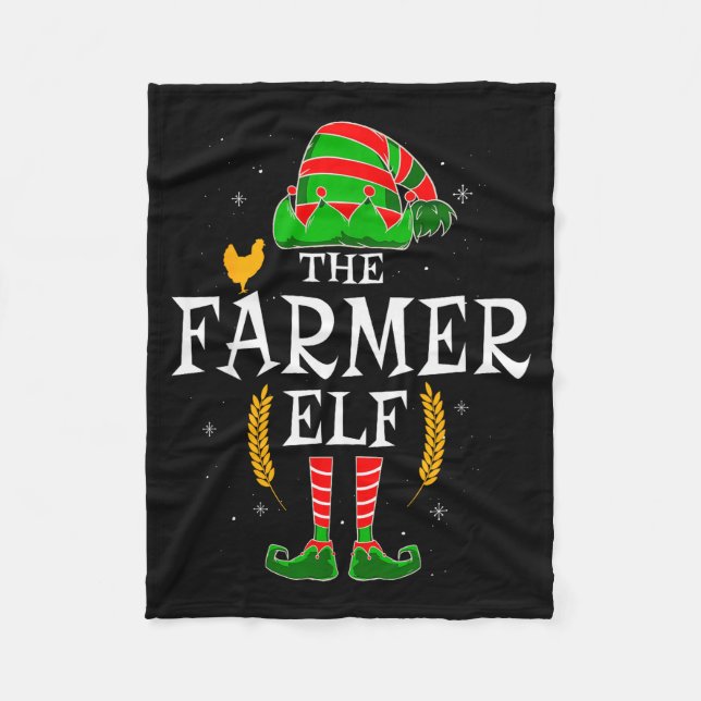 The Farmer Elf Group Matching Family Christmas Far Fleecefilt (Framsidan)