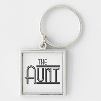 "The" Faster Fyrkantig Silverfärgad Nyckelring