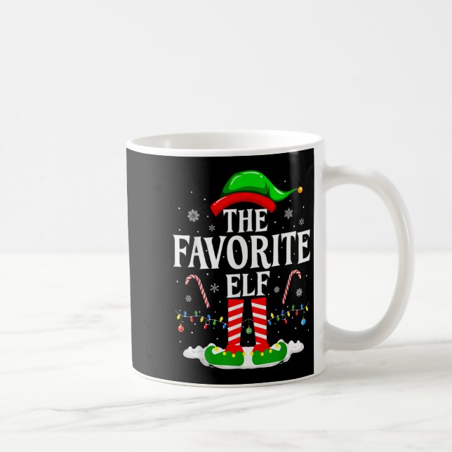 The Favorite Elf Funny Xmas Matching Family Christ Kaffemugg (Höger)