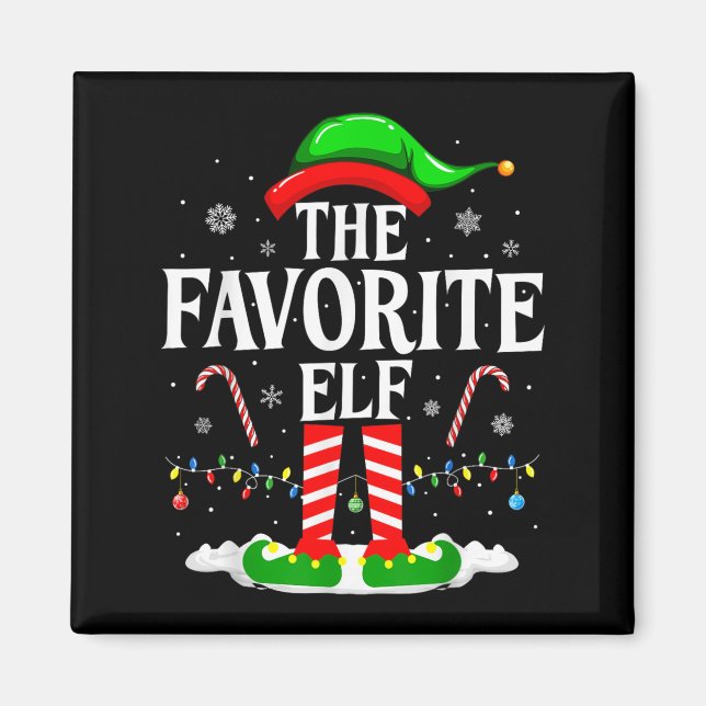 The Favorite Elf Funny Xmas Matching Family Christ Magnet (Framsidan)