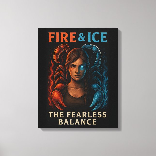 The Fearless Balance — Red and Blue Power Poster Canvastryck (Framsida)