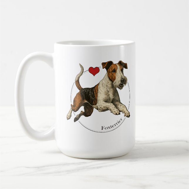 The Fearless Earth-Dog: Classic Fox Terrier Kaffemugg (Vänster)