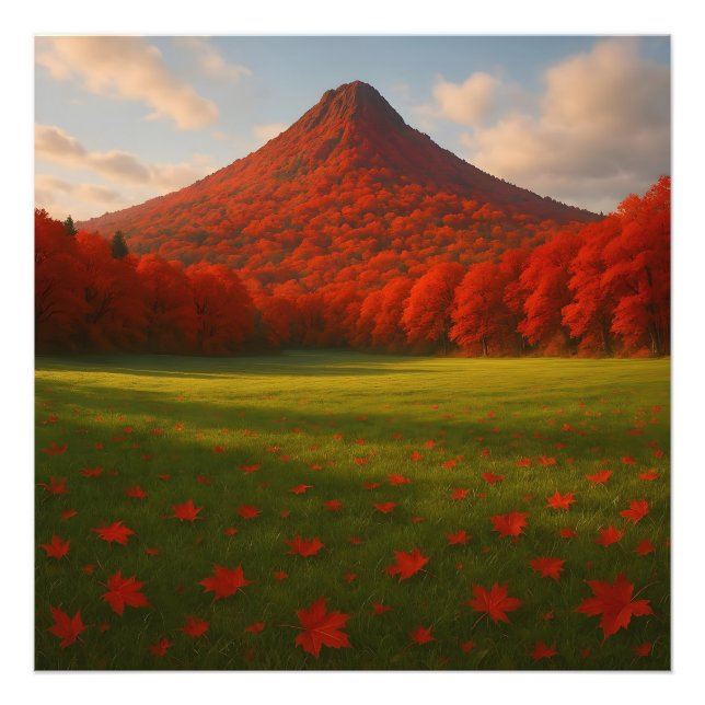 The Fiery Autumn Summit: Red Silence over the Drea Fototryck (Framsidan)