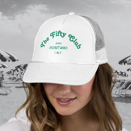 The Fifty Club Retro Green Custom Crest White  Keps