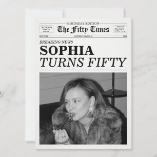 The Fifty Times Newspaper 50-årsfirande Inbjudningar