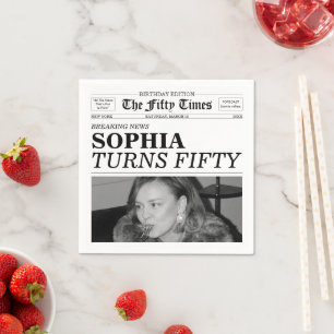 The Fifty Times Newspaper 50-årsfirande Pappersservett