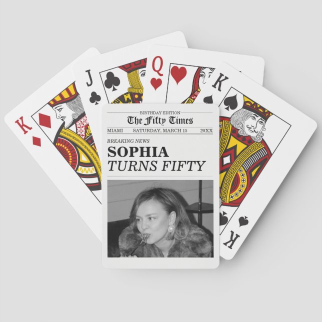 The Fifty Times Newspaper 50th Birthday Party Casinokort (Baksidan)