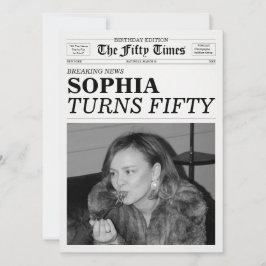 The Fifty Times Newspaper 50th Birthday Party Inbjudningar