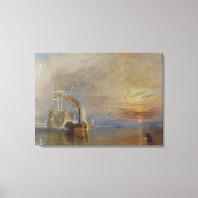 The Fighting Temeraire (av J.M.W. Turner) Canvastryck (Framsida)
