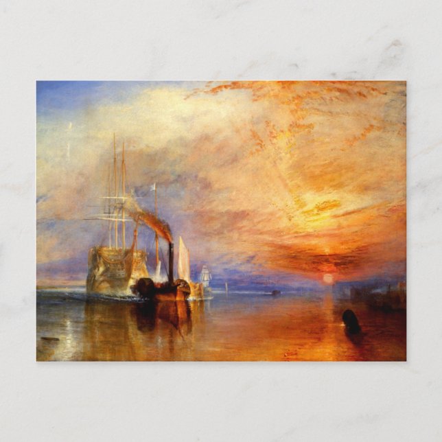 The Fighting Temeraire, J. M. W. Turner Vykort (Framsida)