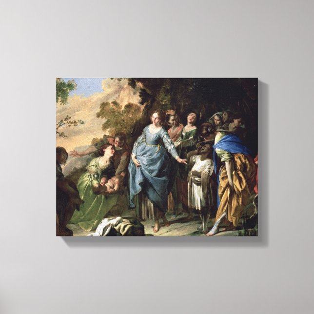 The Finding of Moses, 1650-56 (oil on canvas) Canvastryck (Framsida)