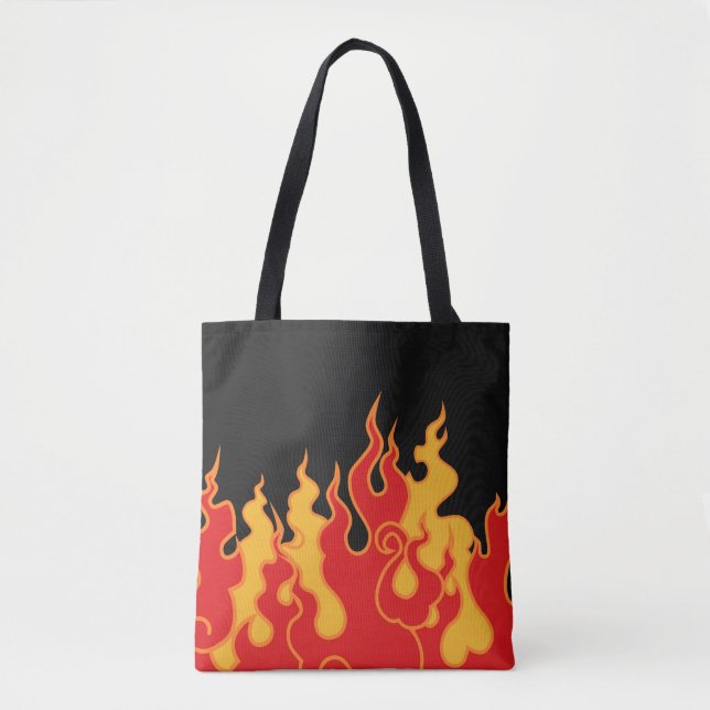 The fire. Flame tongues on a black background. Vin Tygkasse (Framsida)