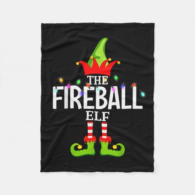 The Fireball Elf Christmas Matching Pajamas  Fleecefilt (Framsidan)