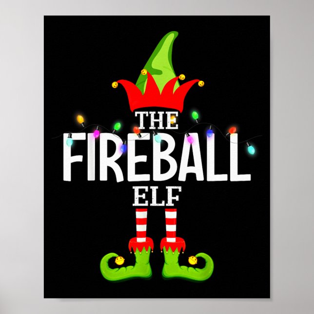 The Fireball Elf Christmas Matching Pajamas  Poster (Framsidan)