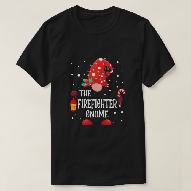 The Firefighter Gnome Matching Family Christmas Gn T Shirt (Design framsida)