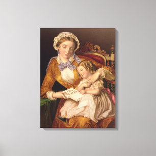 The First Lesson, pub. från Baxter, 1855 (utskrift Canvastryck