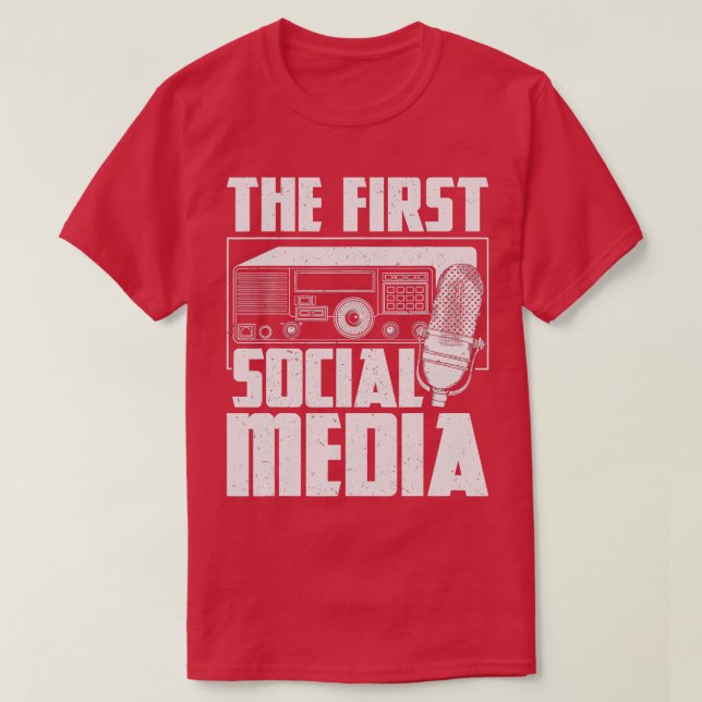 The First Social Media - Ham Radio Amateur Radio O T Shirt (Design framsida)