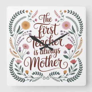 The First Teacher Is Always Mother Fyrkantig Klocka