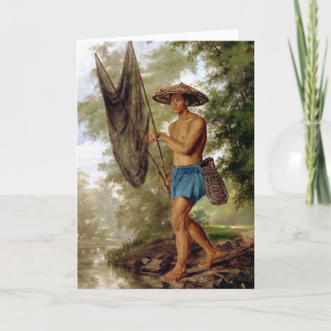 The Fisher from Sacag Fine Art Greetings Card Kort (Framsida)