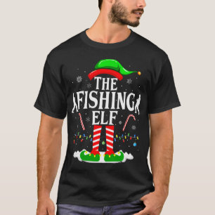 The Fishing Elf Xmas Rolig Fiskare Jul Fiske T-Shi T Shirt