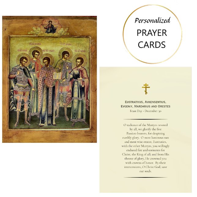 The Five Companions Holy Martyrs Prayer Card Placeringskort (Skapare uppladdad)