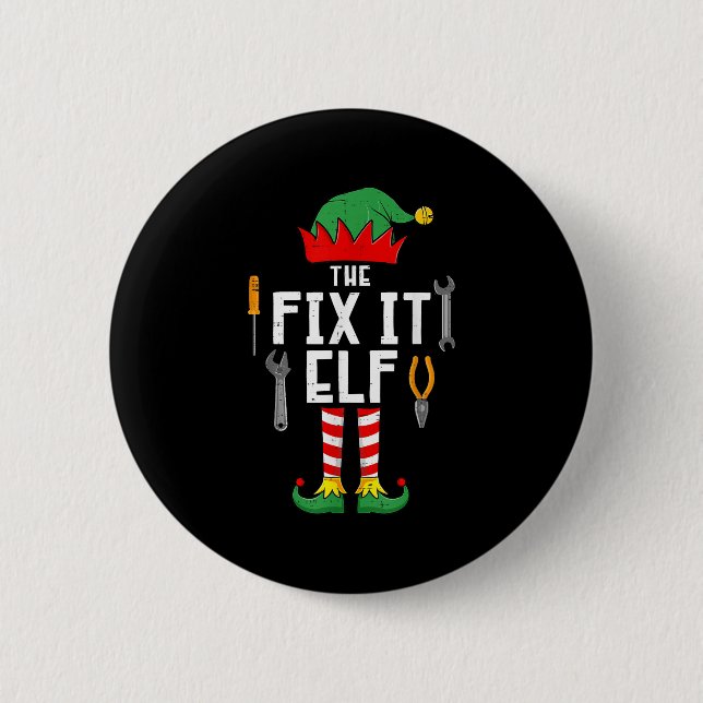 The Fix It Elf Christmas Family Matching Xmas Grou Knapp (Framsida)