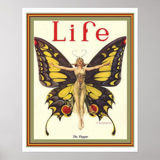 "The Flapper" Art Deco Life Cover 16 x 20 Poster (Framsidan)