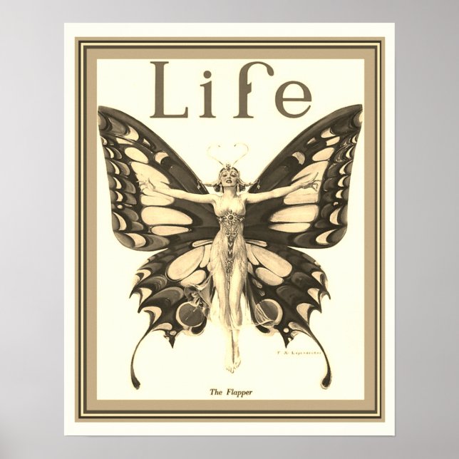 "The Flapper" Art Deco Life Cover 16 x 20 Poster (Framsidan)