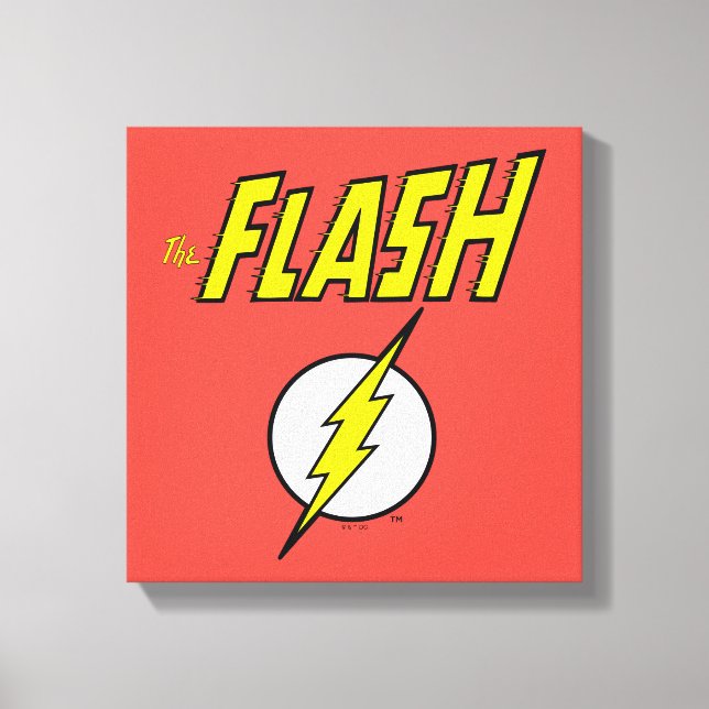 The Flash Name & Lightning Bolt Logo Canvastryck (Framsida)