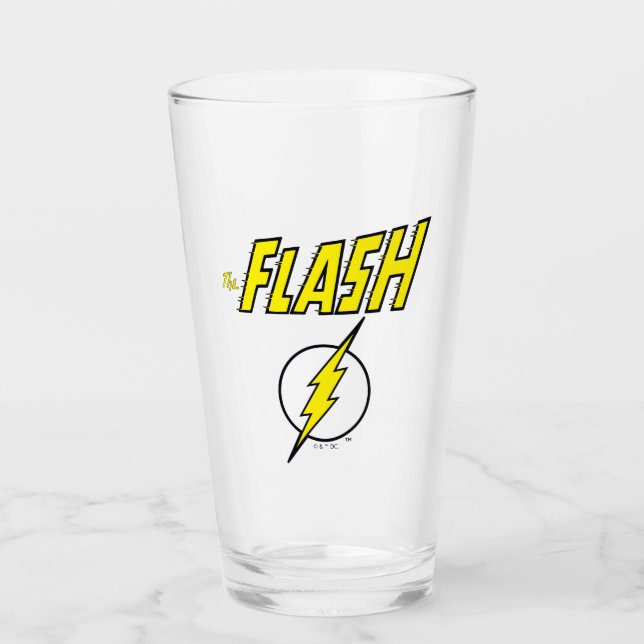 The Flash Name & Lightning Bolt Logo Glaskopp (Framsida)