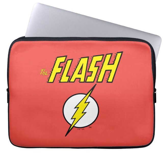 The Flash Name & Lightning Bolt Logo Laptop Fodral (Framsidan)