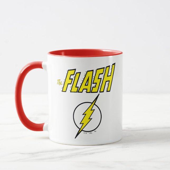 The Flash Name & Lightning Bolt Logo Mugg (Vänster)