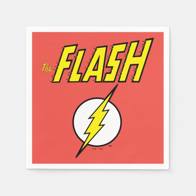 The Flash Name & Lightning Bolt Logo Pappersservett (Framsidan)