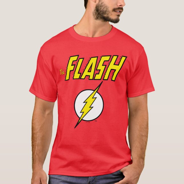 The Flash Name & Lightning Bolt Logo T Shirt (Framsida)