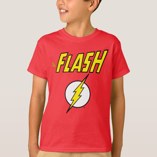 The Flash Name & Lightning Bolt Logo T Shirt (Framsida)