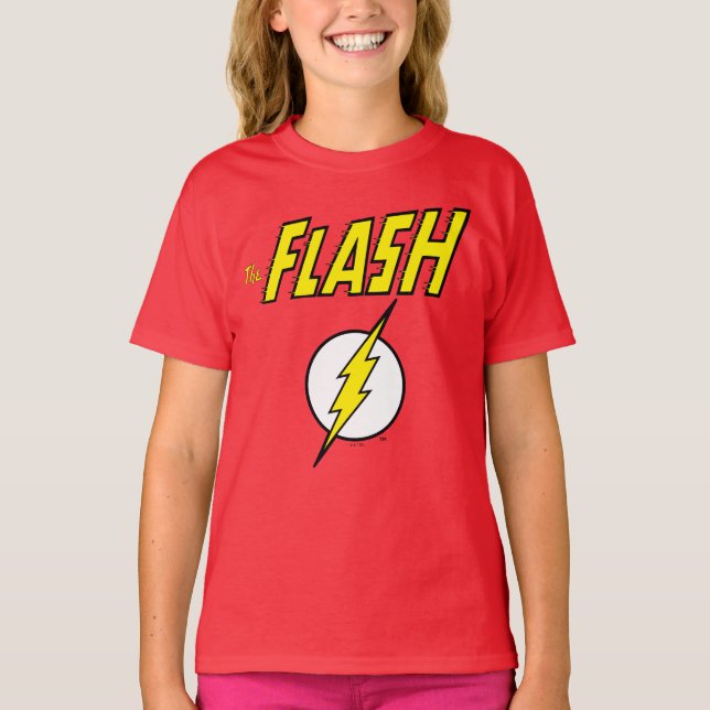 The Flash Name & Lightning Bolt Logo T Shirt (Framsida)