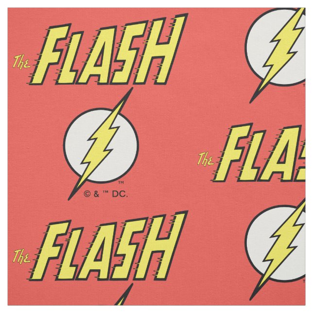 The Flash Name & Lightning Bolt Logo Tyg (Provkarta)