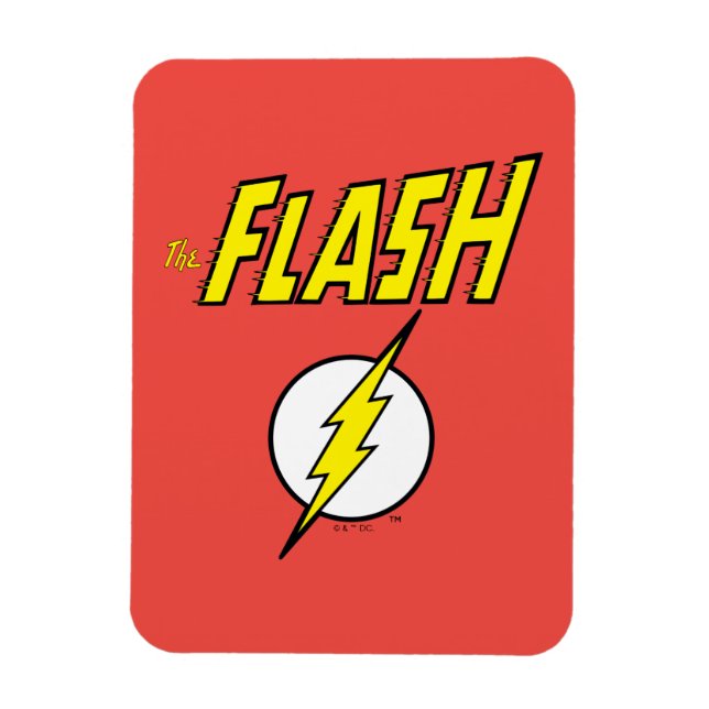 The Flash namn & Blixtlogotyp Magnet (Vertikal)