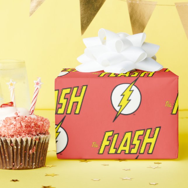 The Flash namn & Blixtlogotyp Presentpapper (Födelsedagsfest)