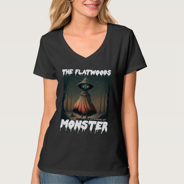 The Flatwoods Monster 1952 Creepy Scary Cryptid Le T Shirt (Framsida)