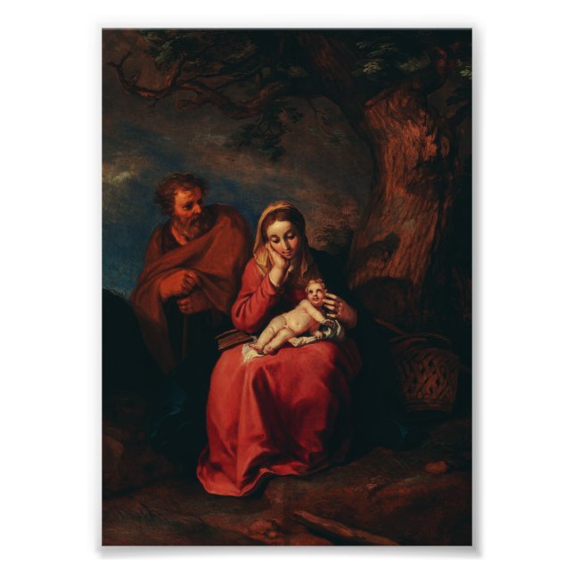 The Flight into Egypt by Abraham Bloemaert  Fototryck (Framsidan)