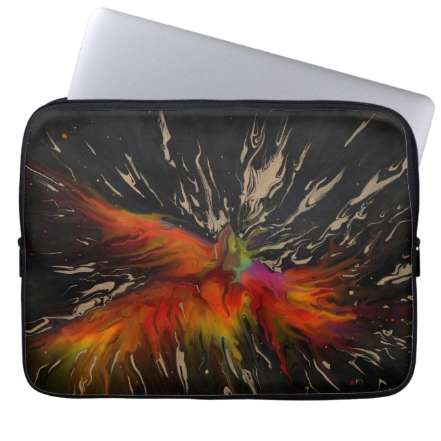 The Flight of the Phoenix – Fiery Abstract Rebirth Laptop Fodral (Framsidan)