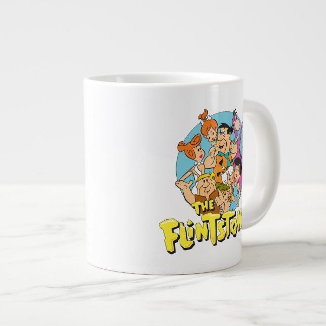 The Flintstones och Rubbles familjegrafik Jumbo Mugg (Framsida höger)