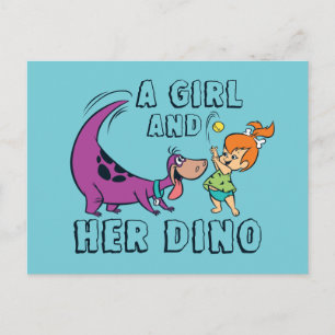 The Flintstones Pebbles & Dino Play Ball Inbjudan Vykort