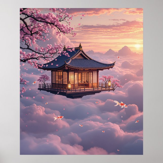 The Floating Teahouse: Dreams of Cherry Blossom Sk Poster (Framsidan)