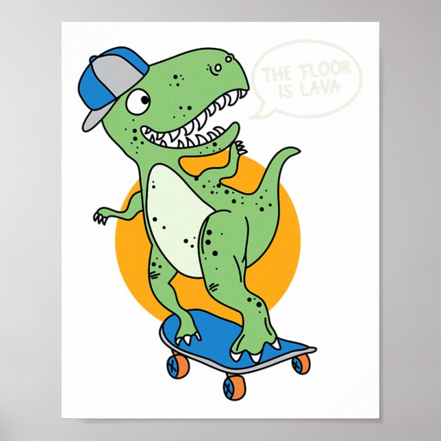 The Floor Is Lava Skateboard Kläder  Poster (Framsidan)