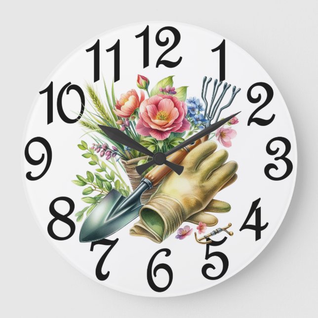 The Flower Garden Large Clock Stor Klocka (Framsida)