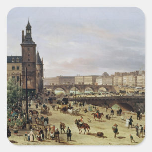 The Flower Market, 1832 Fyrkantigt Klistermärke